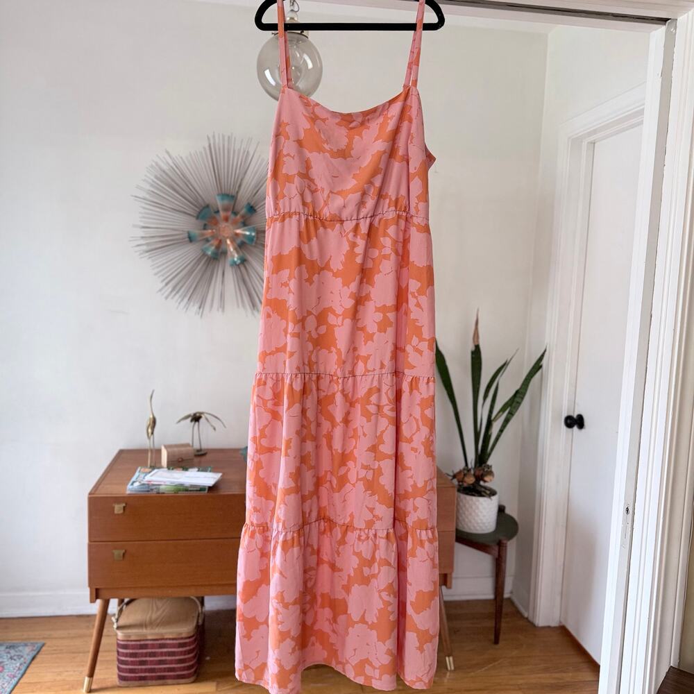 Social Standard by Sanctuary Pink Floral Tiered Midi Maxi Dress XL
